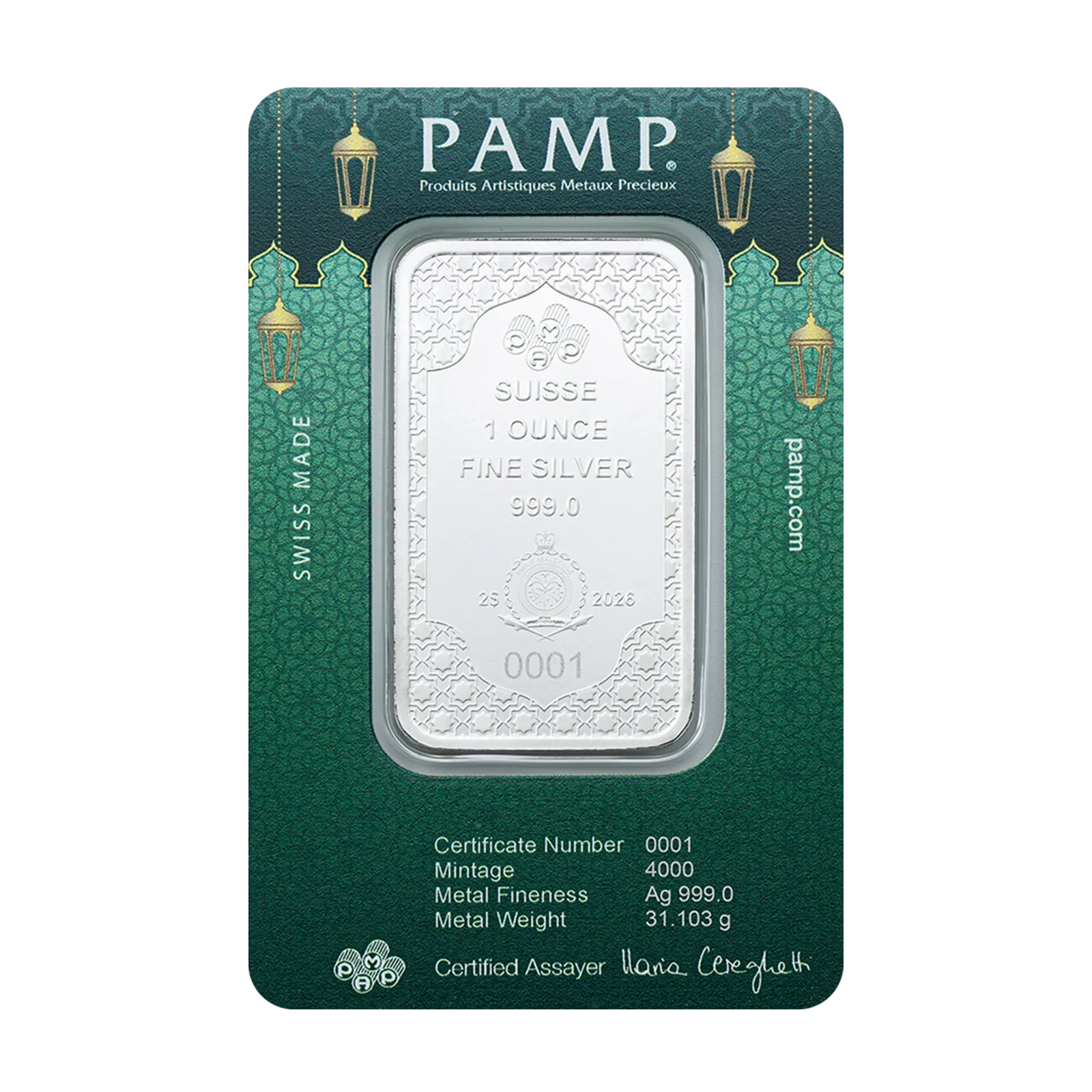 1oz PAMP Eid Mubarak Silver Bar (999.9) 4